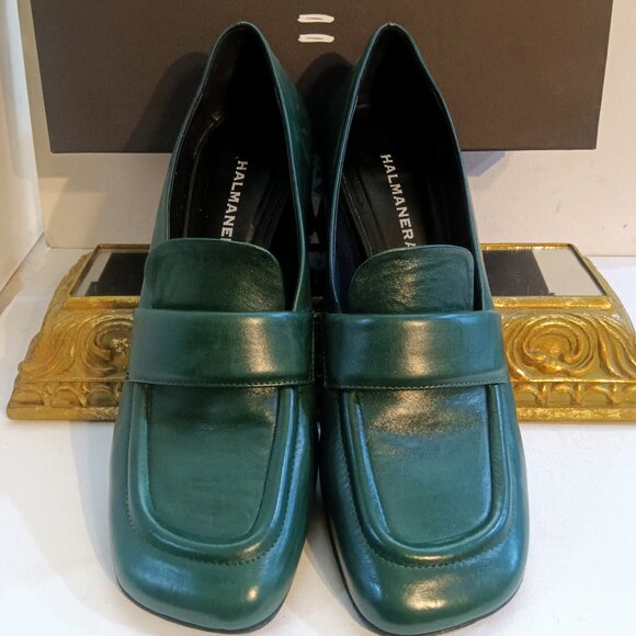 Halmanera DANI03 Baron Petrolio Green Leather Round Heeled Loafer 39.5 - Picture 2 of 12